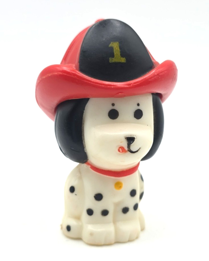 VTG 1970s General Mills Kenner Firefighter Dalmatian Dog White & Black Red Hat 1
