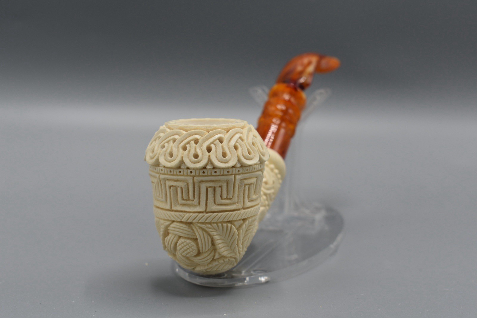 H ege Ornate Topkapi Calabash Pipe New-block Meerschaum Handmade W Case#687