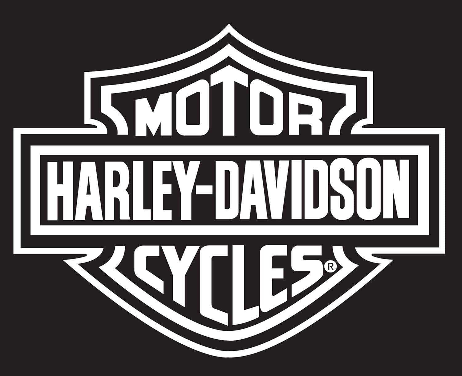 Harley-Davidson Motor Cycles White Bar & Shield Die Cut Decal – 5.5″ W x 4.25″ T