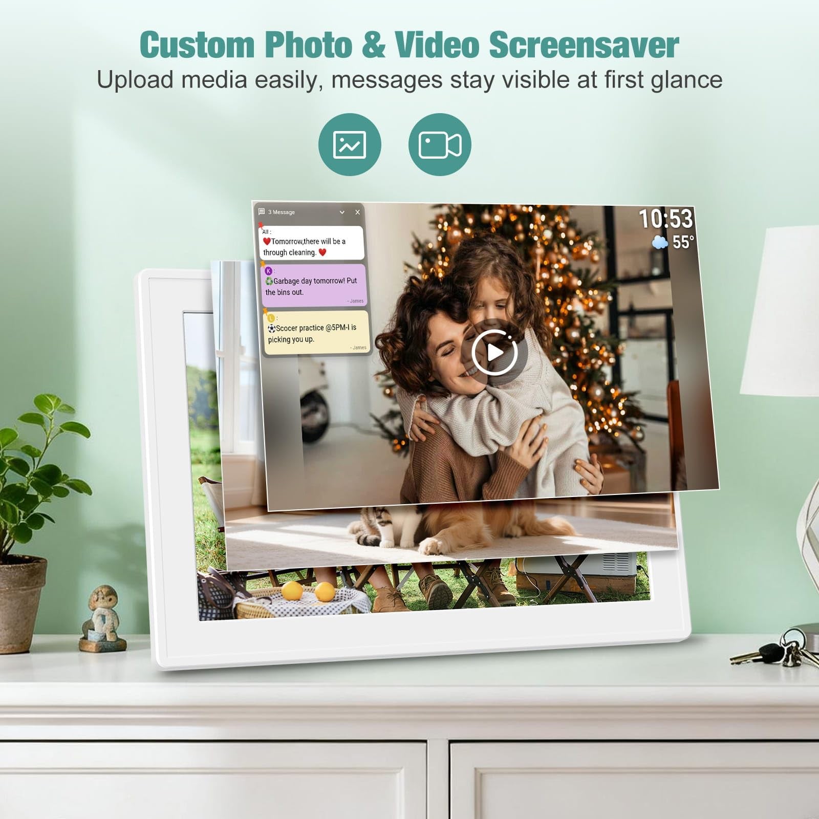Digital Calendar with Touch Screen, Wall Mountable, Multi-Platform Calendar S…