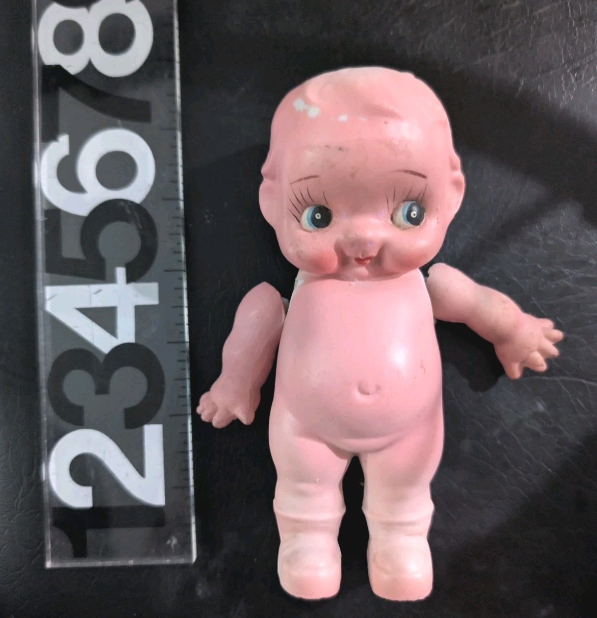 RARE Vintage 1930’s Chalkware Kewpie Doll Carnival Figurine Moving Arms Japan 7″