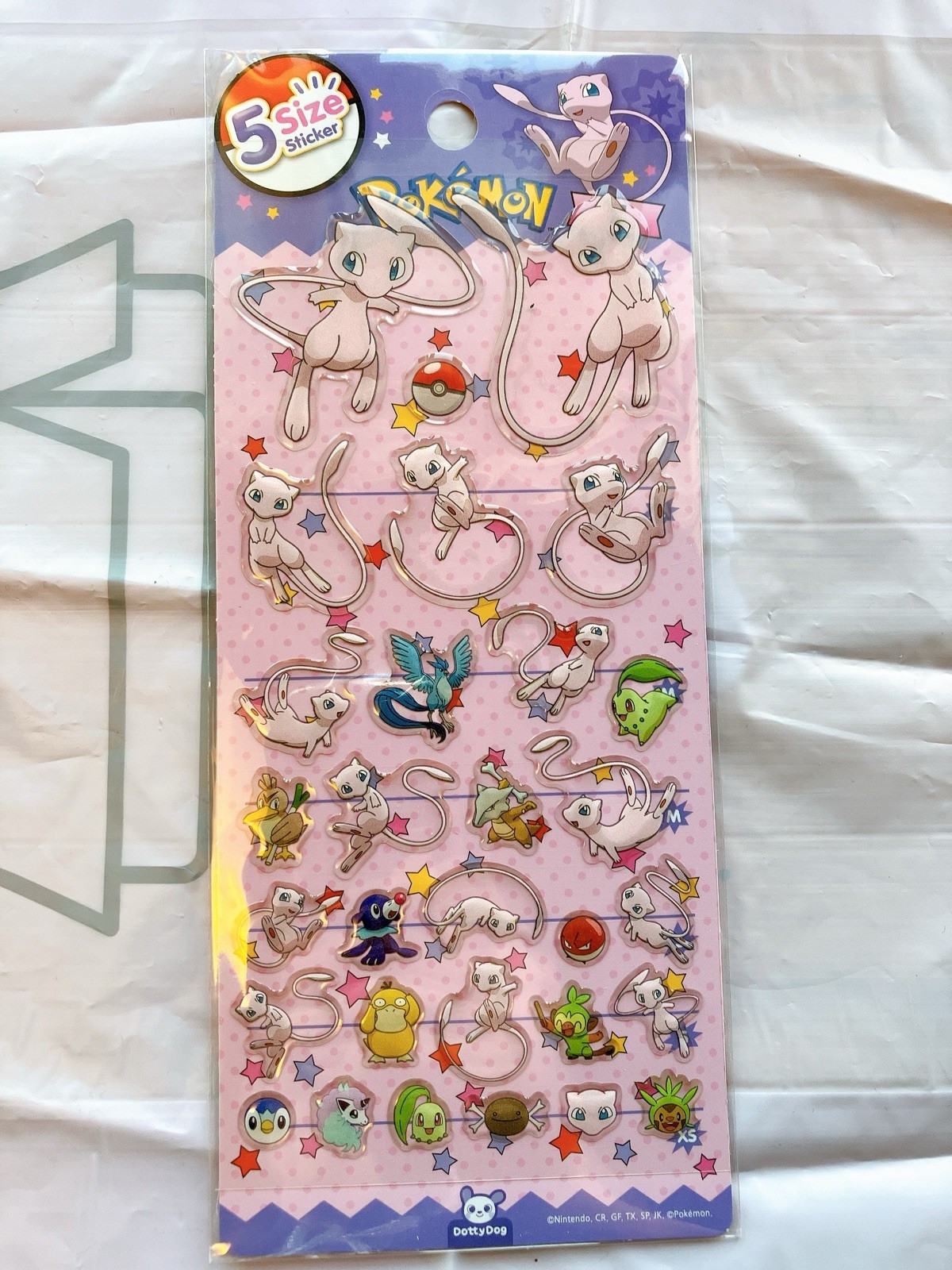 Korean Limited Pokemon Mew 5 Size Epoxy Sticker Sheet NEW Ship Japan