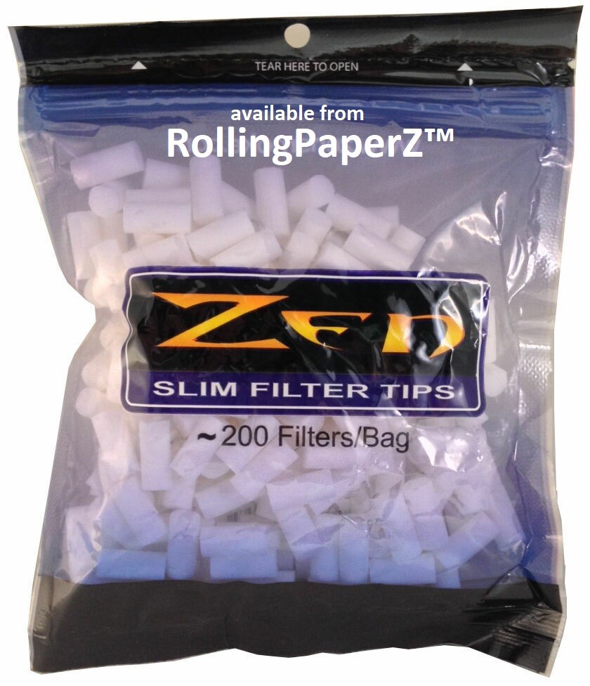 ZEN SLIM Hand Rolled Cigarette Filter Plug Tips 7mm – One Resealable Bag of 200