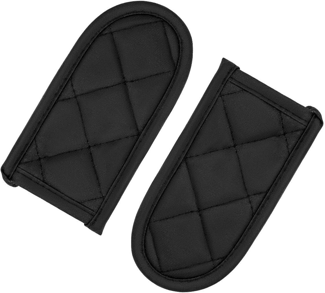 Kitchen Essential: Heat-Resistant Pot Handle Covers – 2 Black Sleeves, Washable