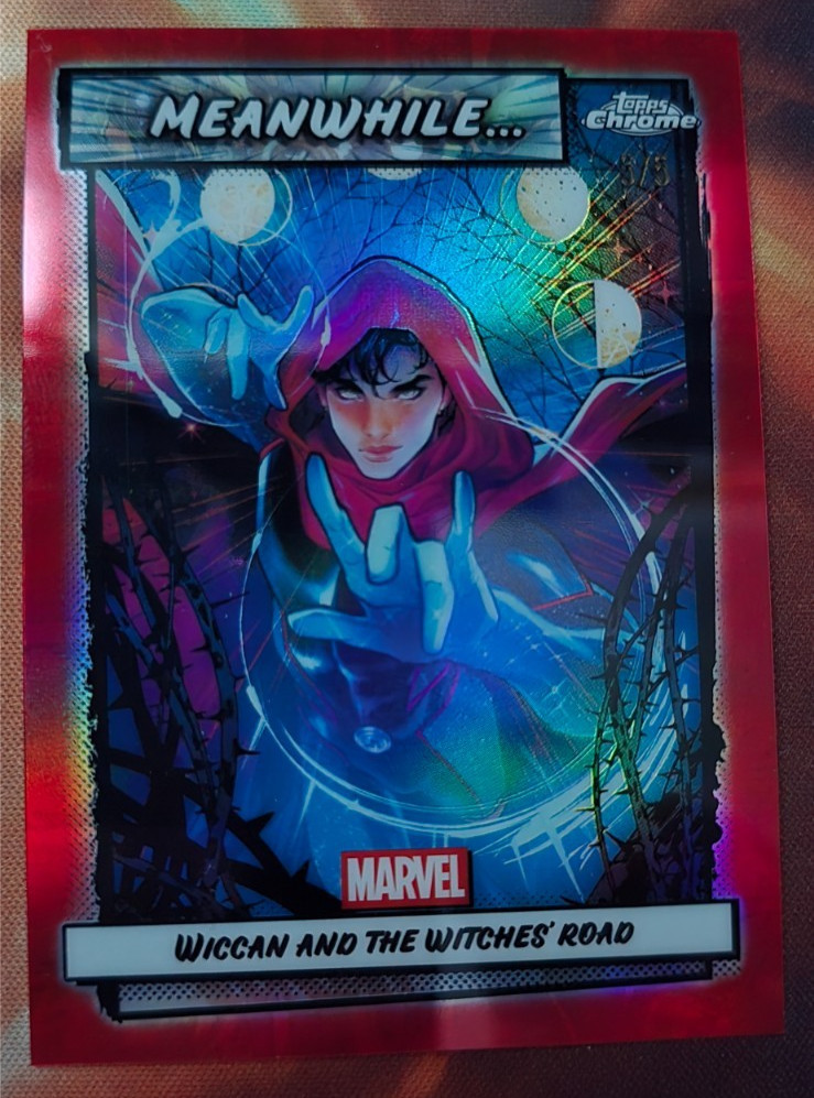 2026 Topps Chrome Marvel Wiccan MW-08 Meanwhile Red Refractor 5/5