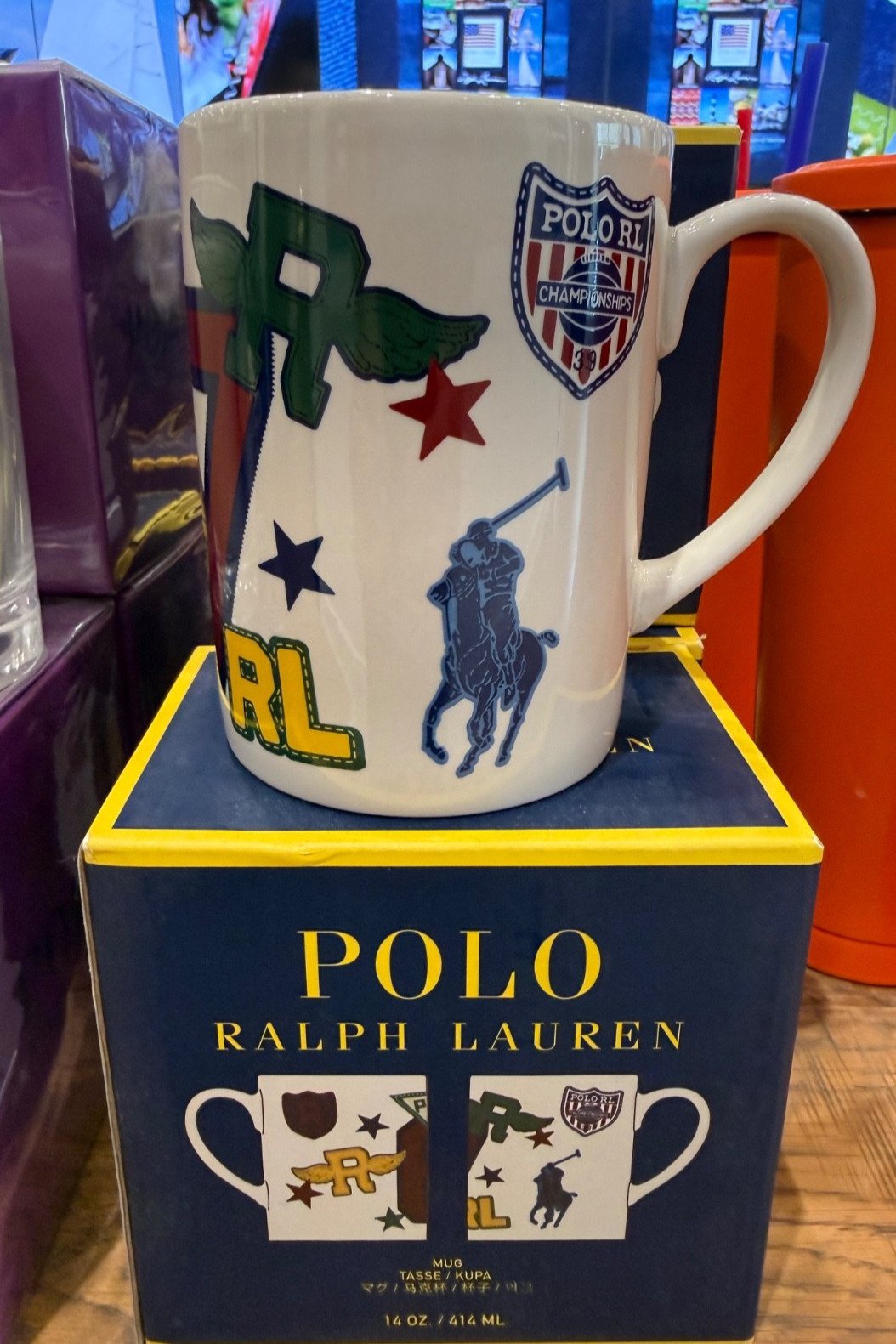 NEW Polo Ralph Lauren 14oz Pembroke VARSITY INSPIRED Porcelain Coffee Tea Mug
