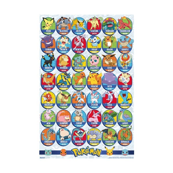 Pokémon: All-Time Favorites Grid 22.375″x34″ Rolled Wall Poster