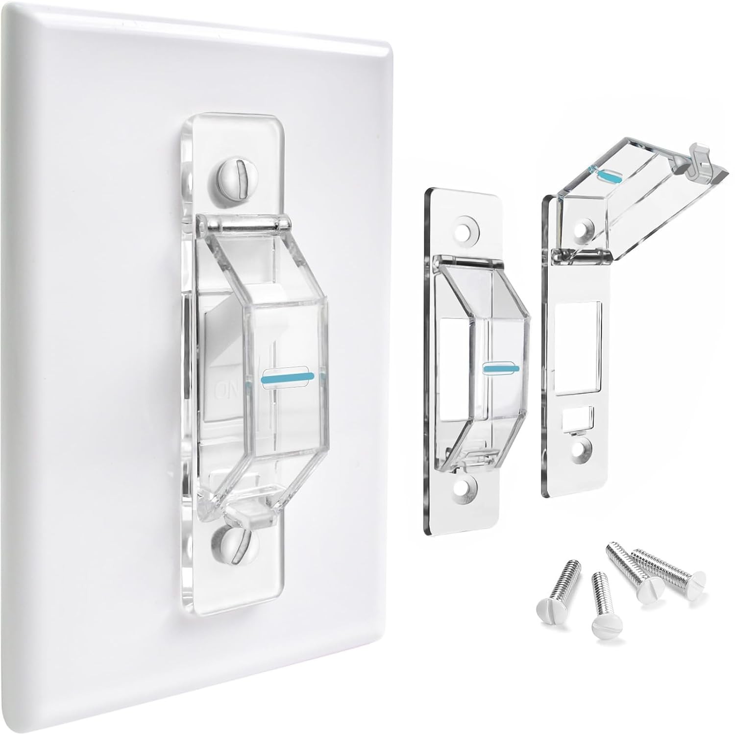 2-Pack Light Switch Cover Guard Child Proof Glow in Dark Wall Switch Lock Clear