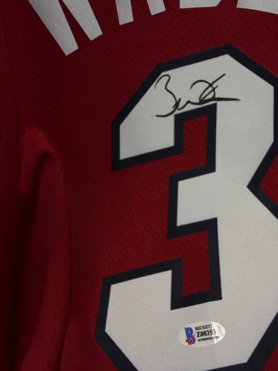 Hand Signed Basketball Authentic Jersey Dwyane Wade #3 Autographed BAS COA
