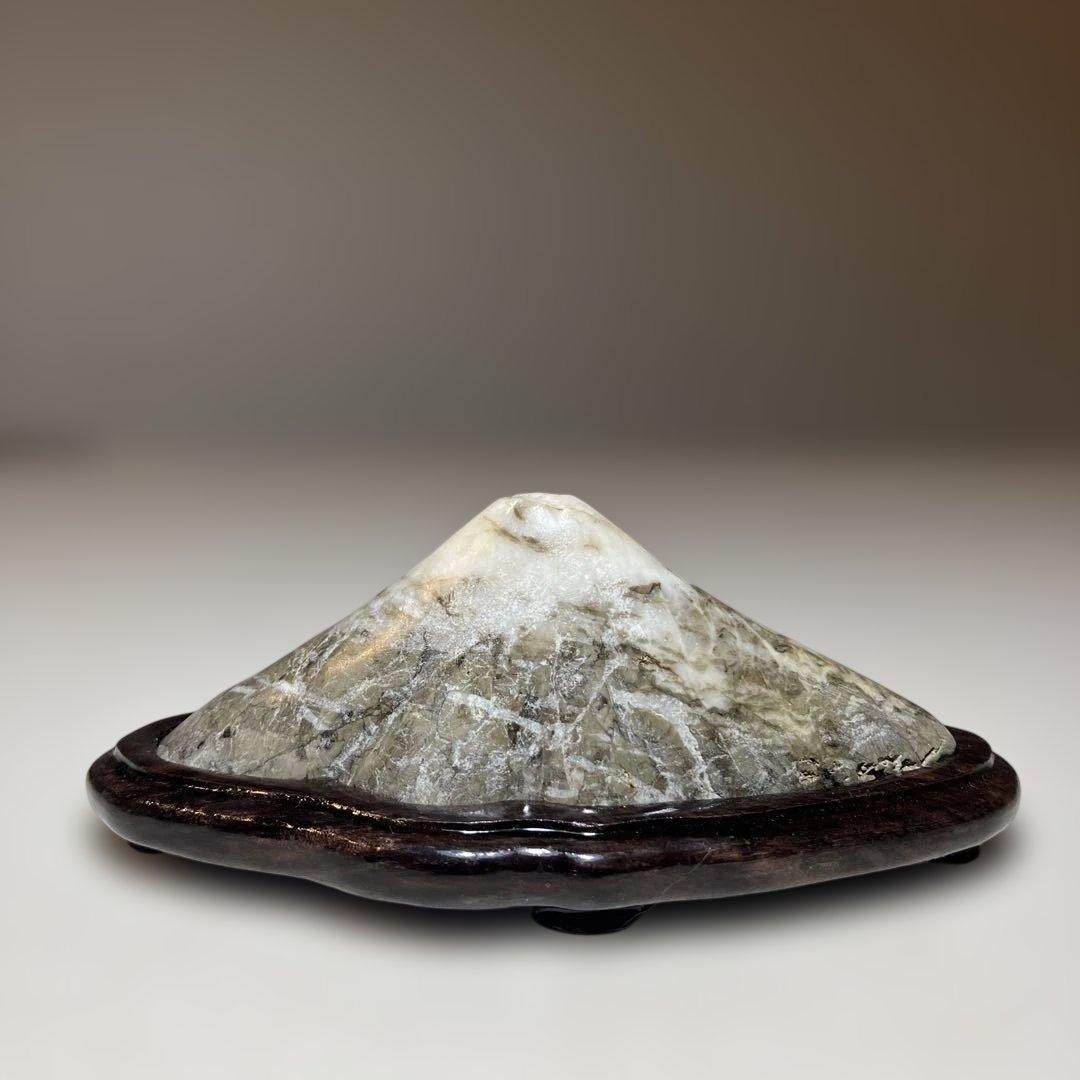 Suiseki Japanese Viewing Stone Bonsai Mountain-Fuji Shaped W3.9in Japan