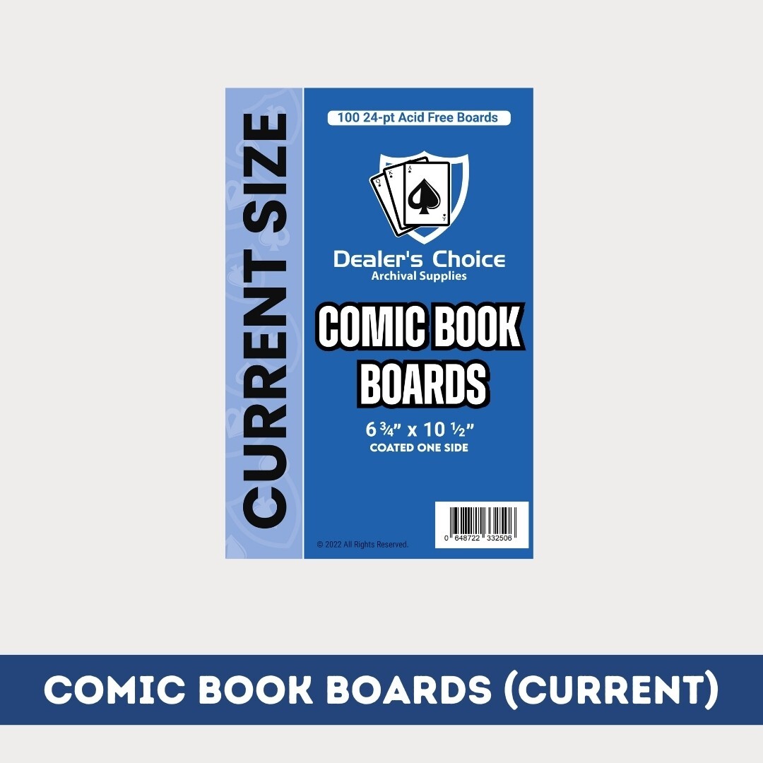 1000 COMIC BOOK BOARDS (Current Size) – Acid Free 24 pt Archival Backing Boards