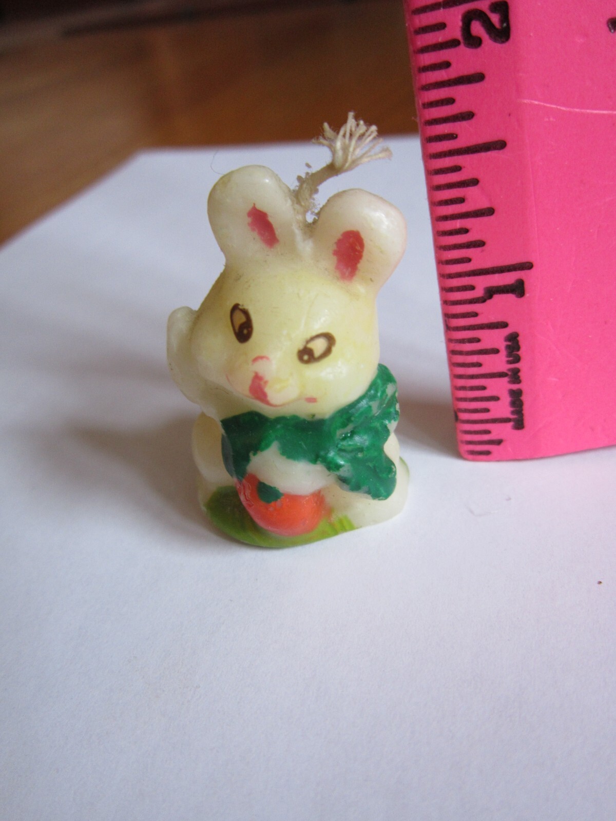 Tiny Easter Bunny Candle Rabbit Displayed not Burned 1.5″ Vintage Mini FREE SHIP