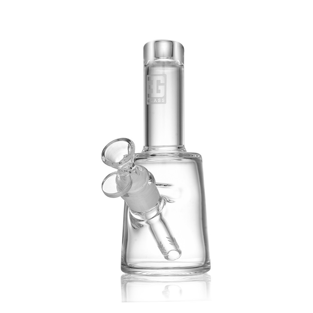 Small, Premium Handheld Bong Bubbler | 7″ Tall, Thick Clear Glass Water Pipe