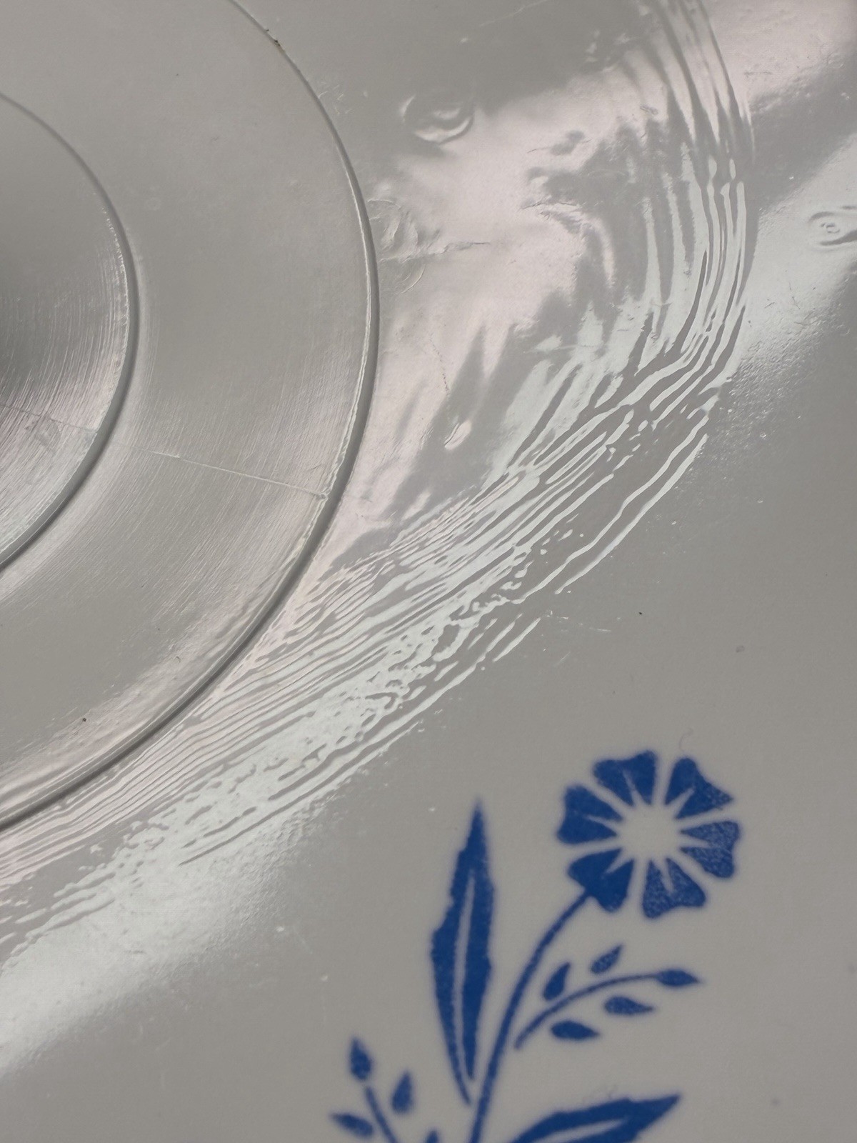 Corning Pyroceram Cornflower Blue 10” Casserole White Lid Factory Flaw ‘60-‘61