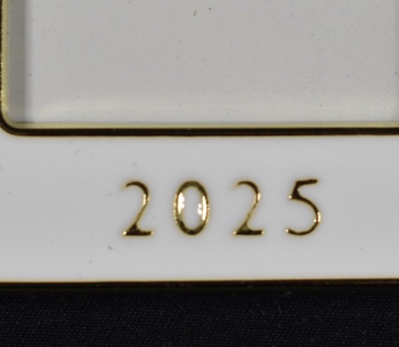 Pottery Barn Ivory Gold Enamel Rectangle Photo Frame 2025 Christmas Ornament
