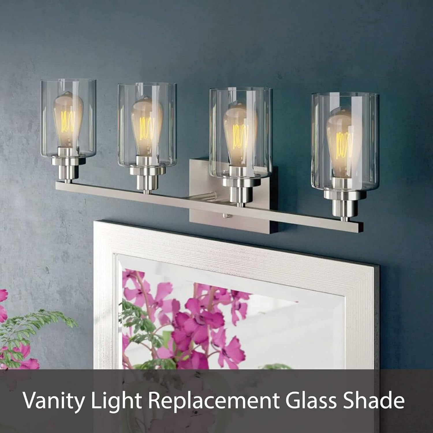 Clear Seeded Glass Shade for Vanity, Wall & Pendant Lights – 4.875″D x 6″H