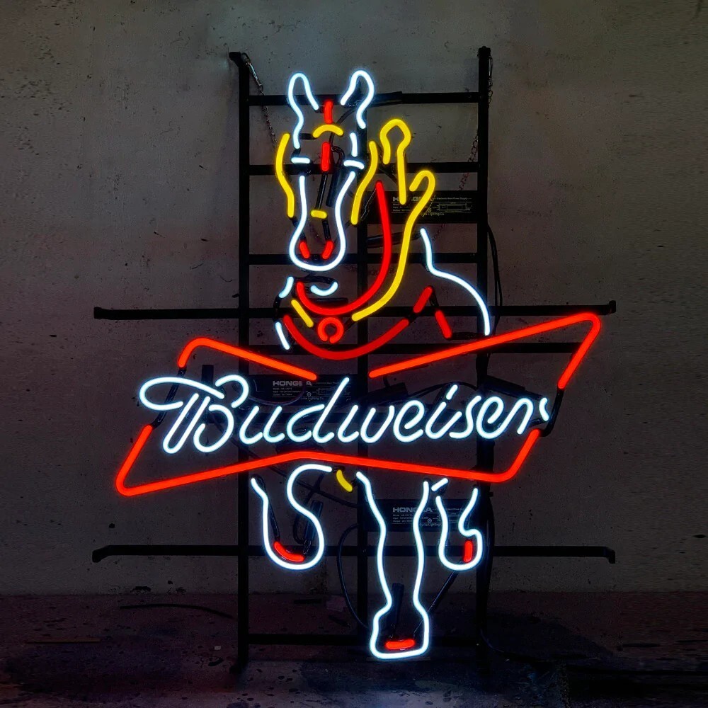 Horse Neon Sign Light 24×20 Beer Bar Pub Wall Decor Handmade Visual Artwork