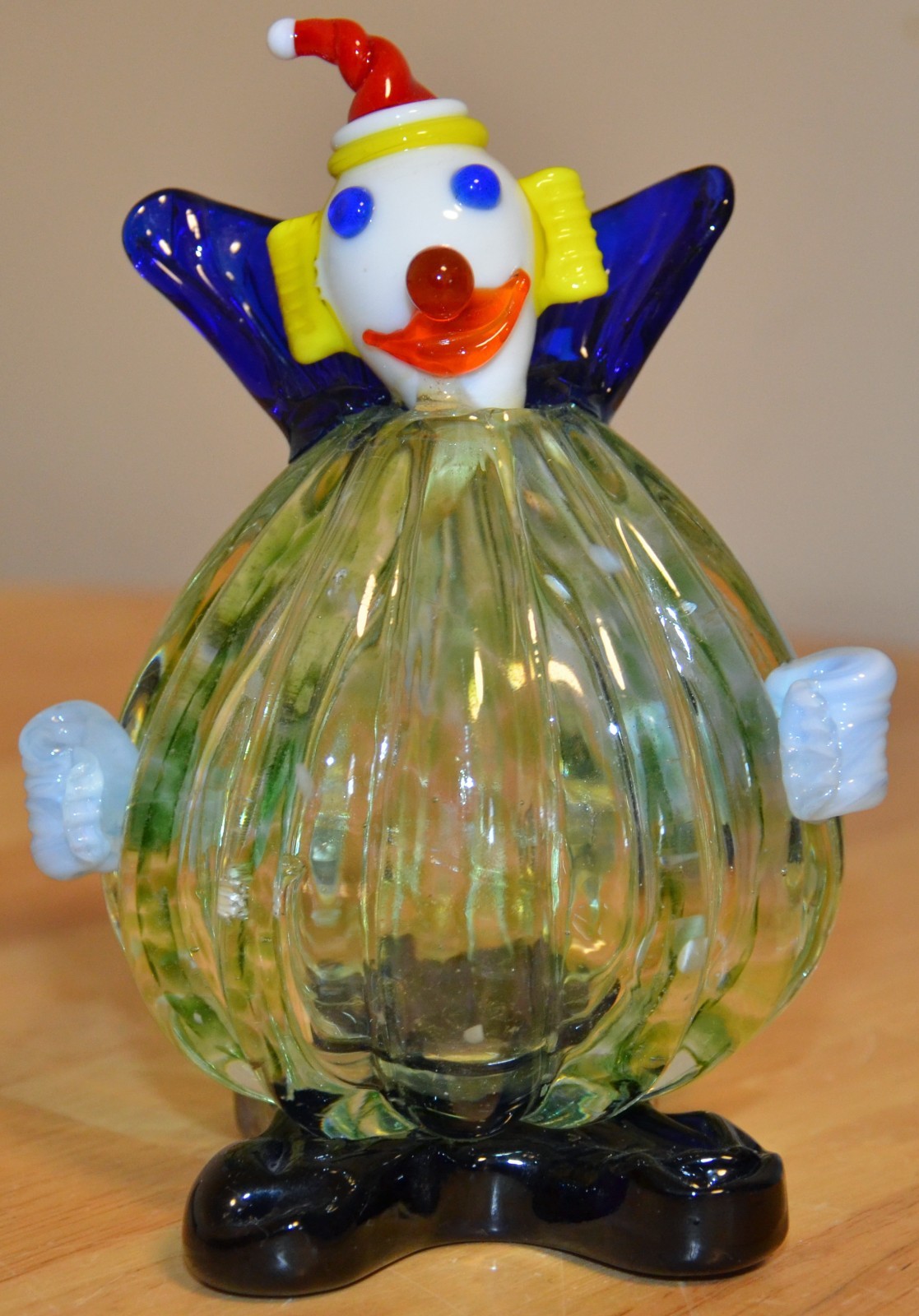 VTG Italian Murano Glass Clown Figurine Hand Blown Sculpture Art Glass 5 3/4 In.