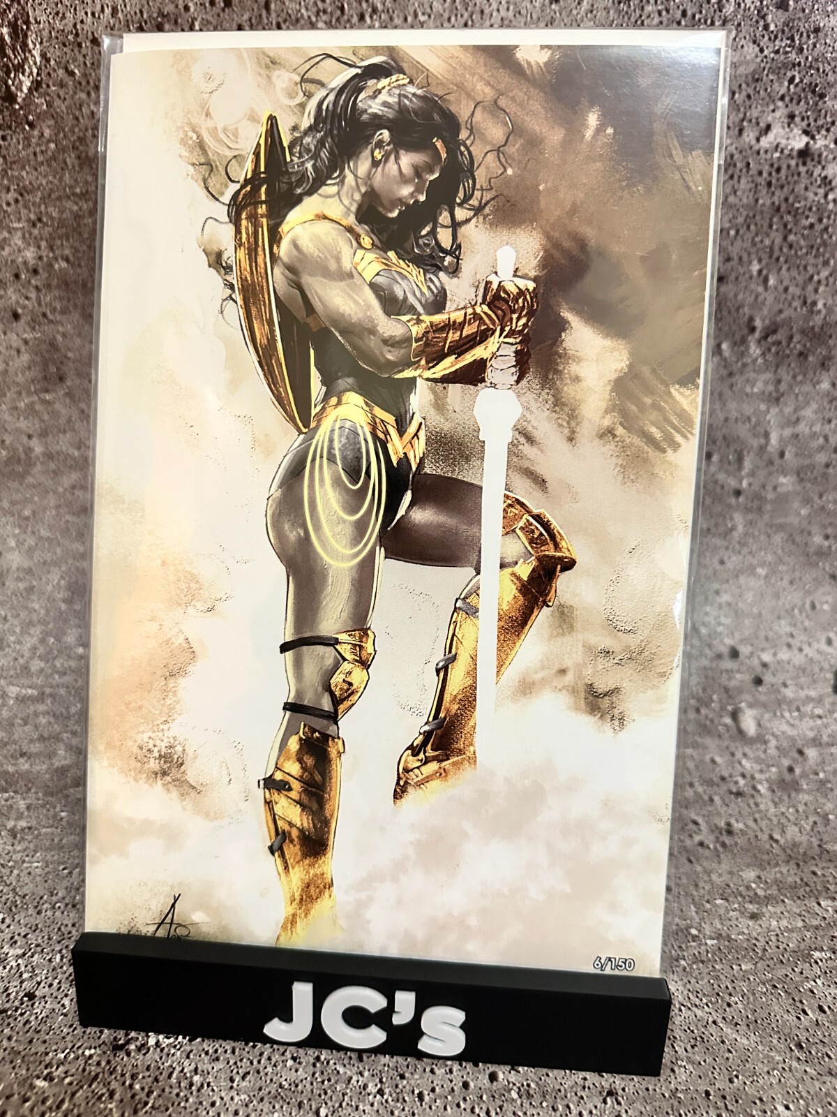 FEMALE FORCE GAL GADOT #1 CVR-B RUDY AO WONDER WOMAN EXCL GOLD VIR VAR LTD 6/150