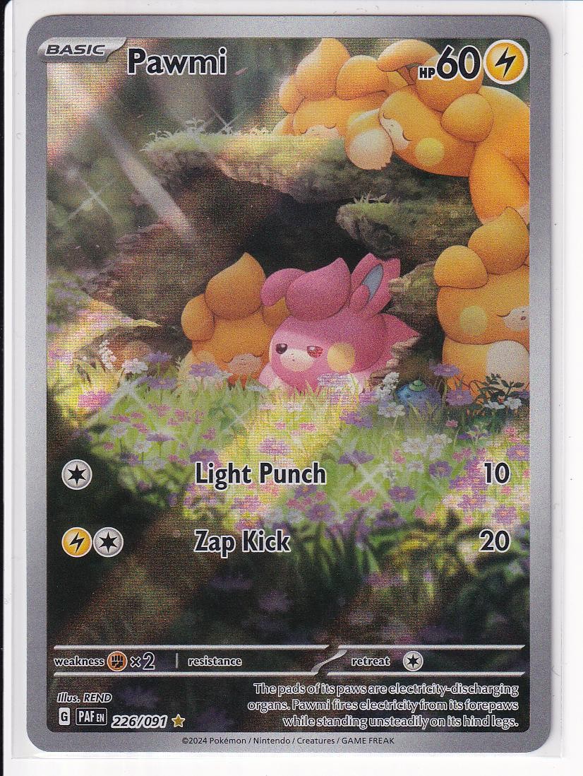 Pawmi 226/091 – PAF Paldean Fates – Illustration Rare Pokemon Holo NM