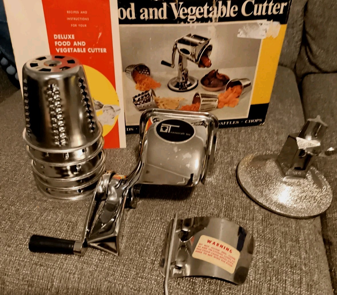 Townecraft 505CR Food Slicer Cutter Processor – 5 Blades In Box Super Suction A+