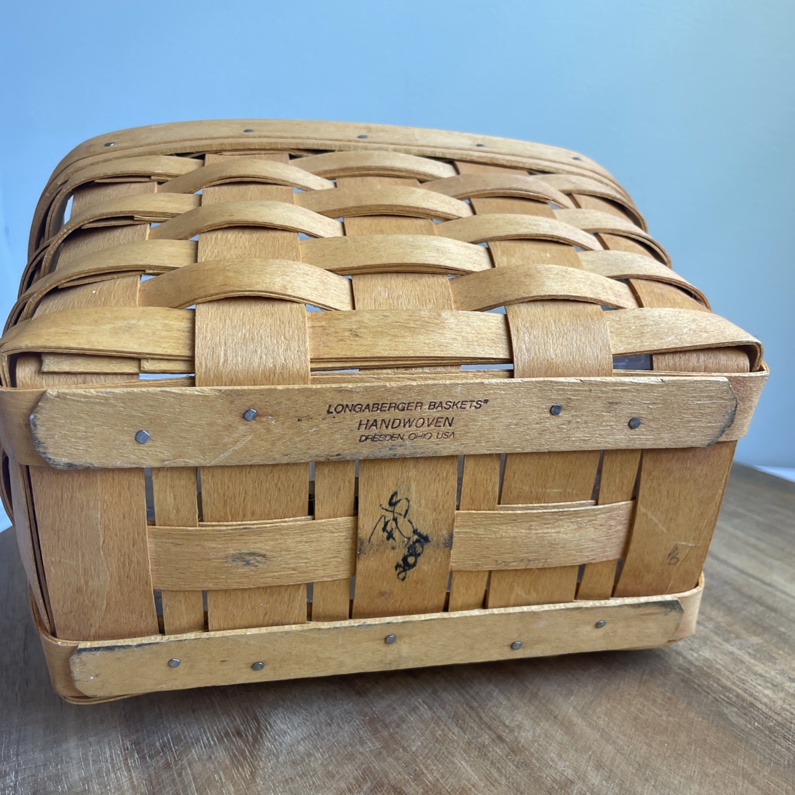 VTG Longaberger Rectangular Basket Planter Plastic Liner 2001 USA Made