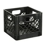 Juggernaut Storage Heavy Duty Plastic Milk Crate with Built in Handles