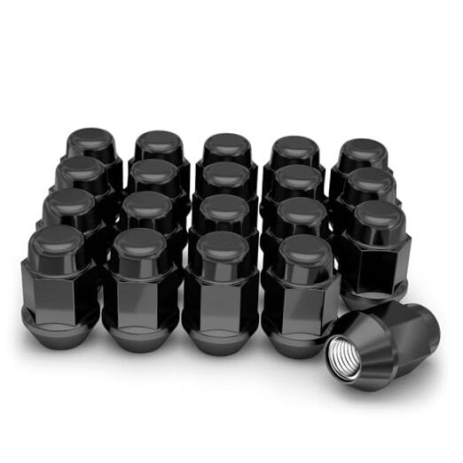 1/2″-20 Thread Lug Nuts for 3/4″ Hex ( Standard ) BLACK CHROME 20 Pack
