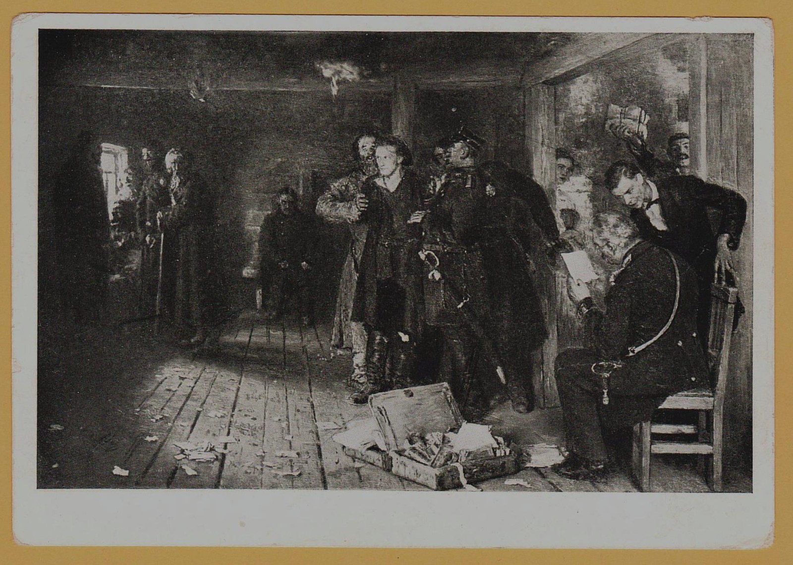 1946 Vintage Russian Art Postcard Repin, Arrest of the Propagandist, Realism, SU