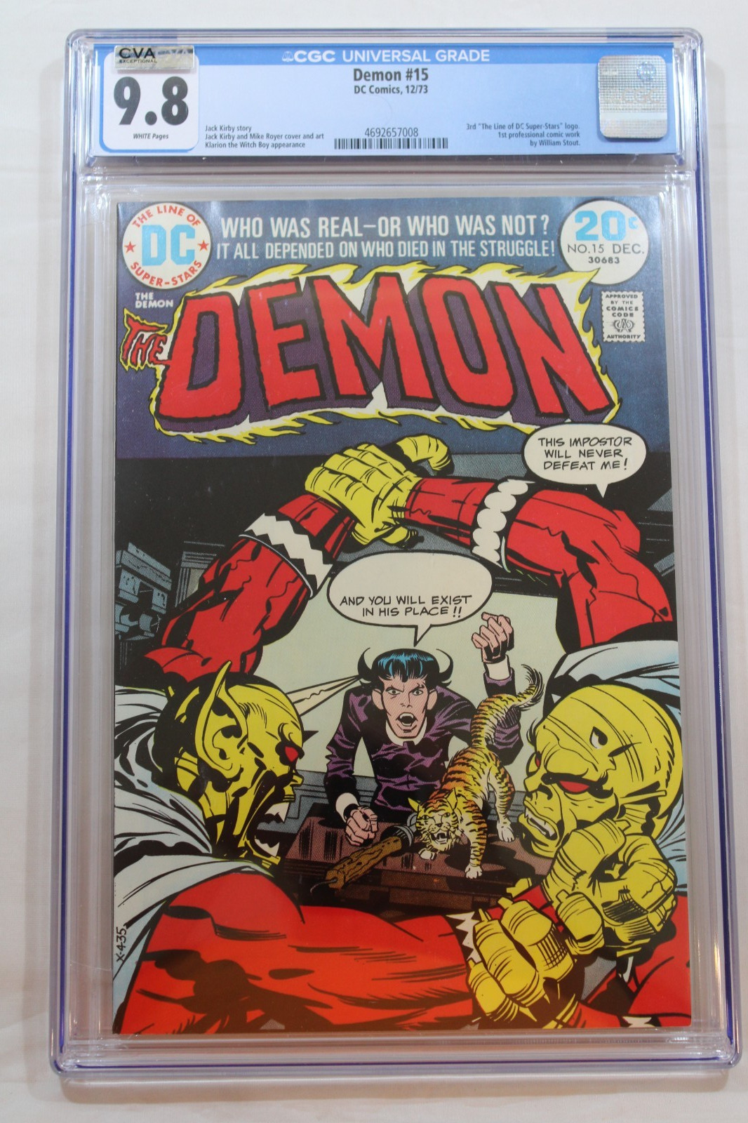 Demon #15 CGC Graded 9.8 white pages DC Comics 12/73