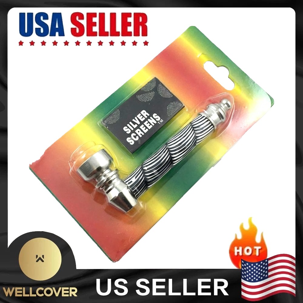 NEWMini 85mm Tobacco Pipe for Smoking Metal Filter Mouthpiece With Mesh Screen