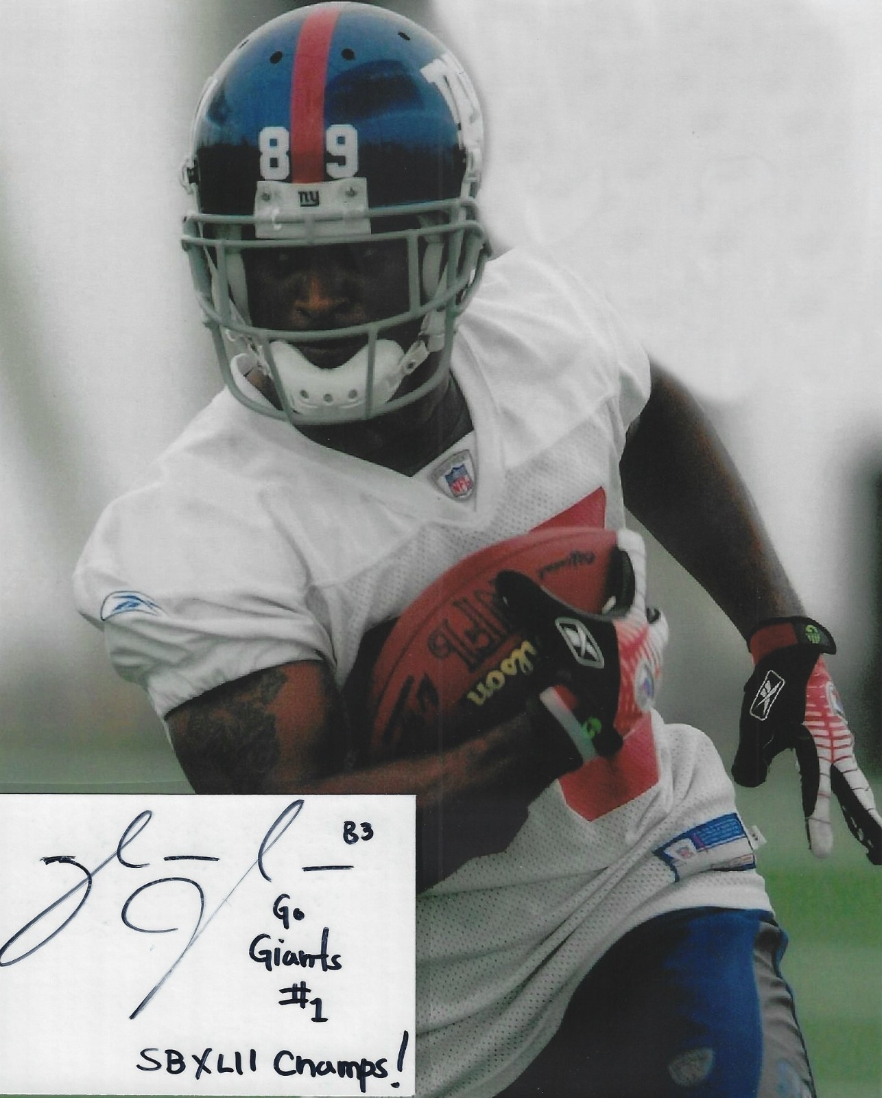 Sinorice Moss Autographed Signed 8×10 Photo – NFL Giants Miami Hurricanes w/COA