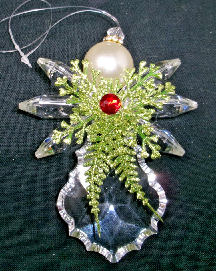 Embellished Acrylic Angel 4 1/2″ Christmas Ornament