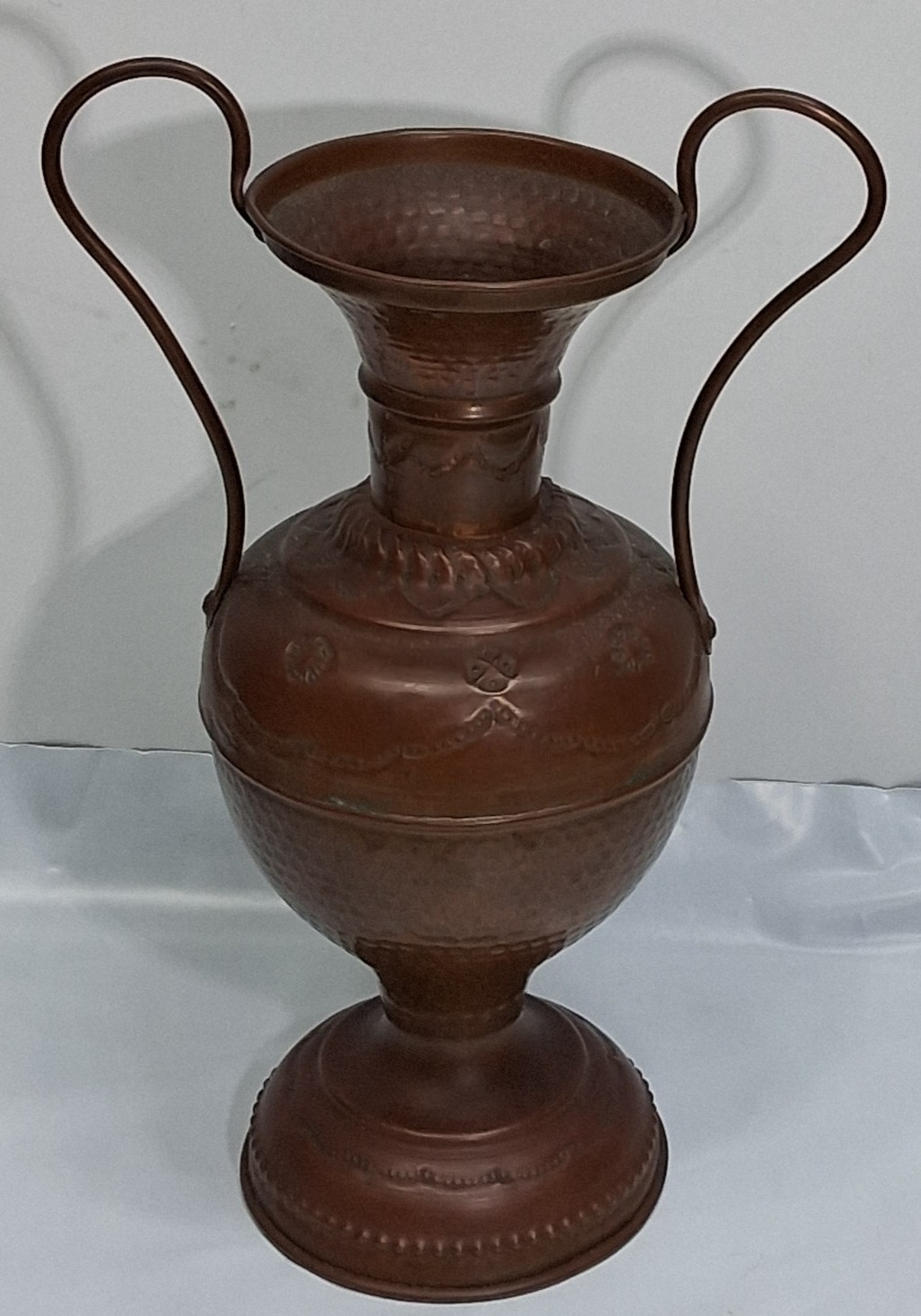 Vintage Rare Early 20th Century Handmade Moroccan Berber Copper Vase 8 3/8″ Tall