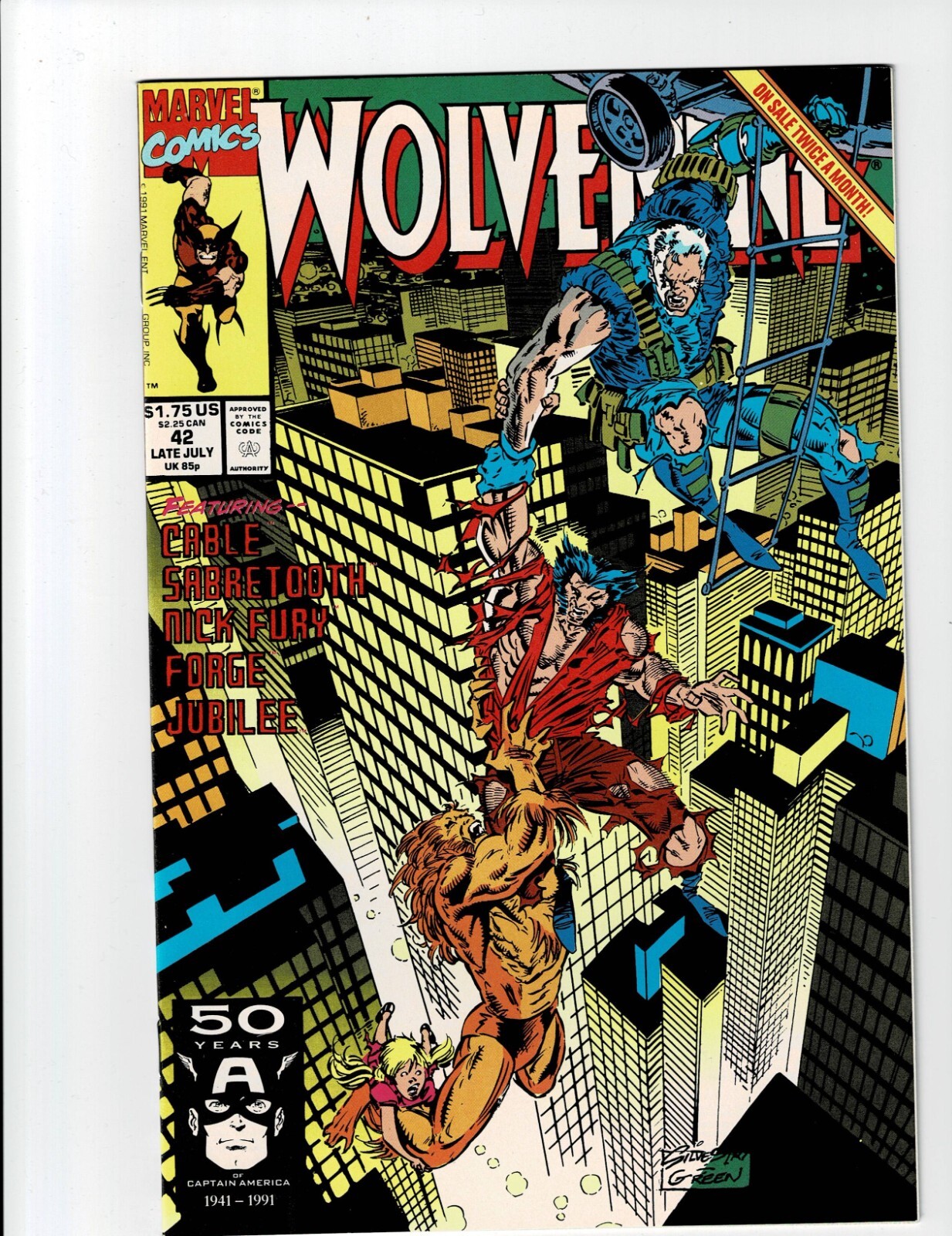 Wolverine #42 Near Mint/Mint (9.8) 1991 Cable/Sabretooth Marvel UNCIRCULATED ~
