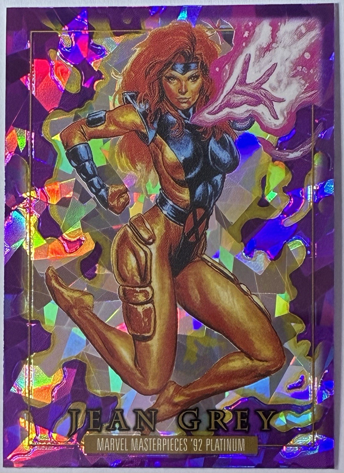 2024 Upper Deck Marvel Masterpieces 92 Platinum Jean Grey Purple Crystals #46