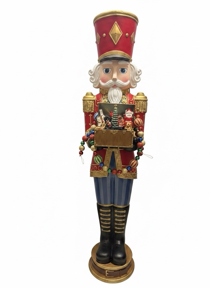 Sam’s Club Member’s Mark 6′ Pre-Lit Grand Nutcracker White Hair with Music Box