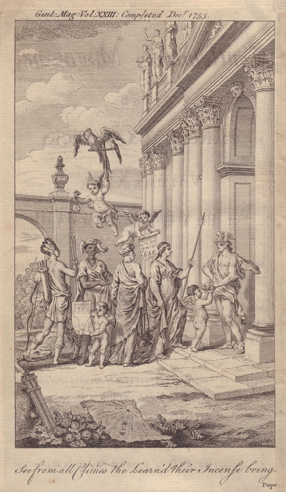 Gents mag title. See from all Climes The Learn’d Their Incense bring. Pope 1753