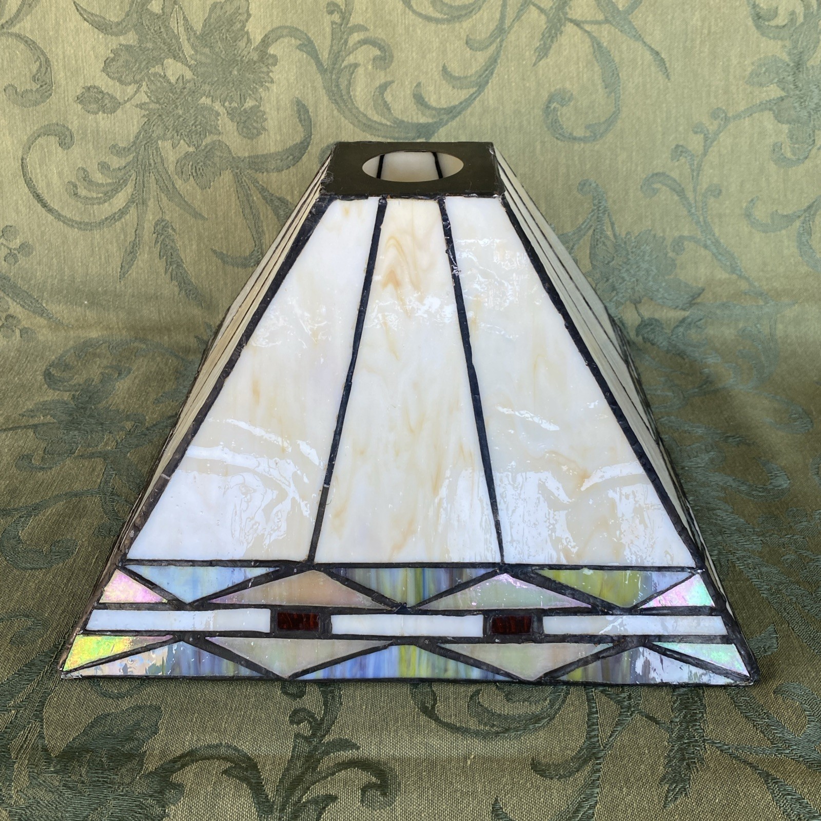 Tiffany Mission Style Hanging Light 10 1/2″ Square/Pyramid Glass