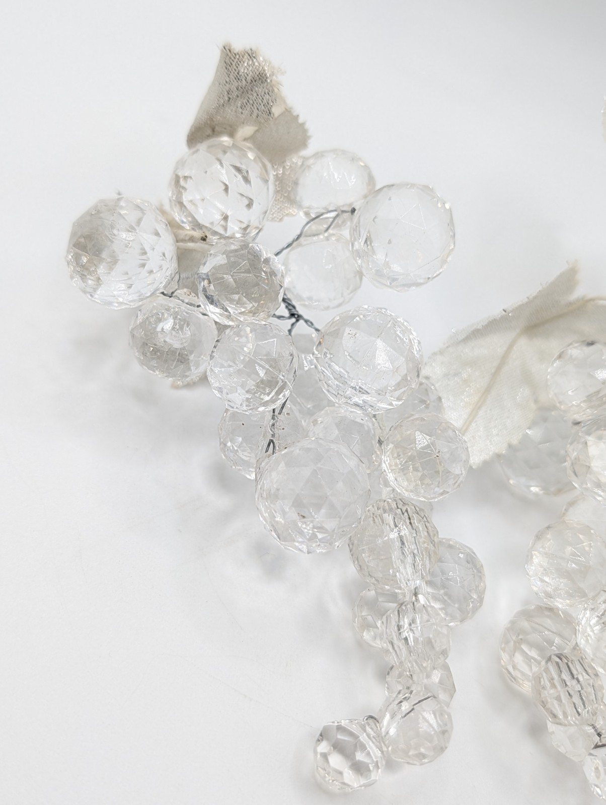 Vintage Clear Acrylic Faceted Grape Cluster Set Of 2 Decorative Home Decor