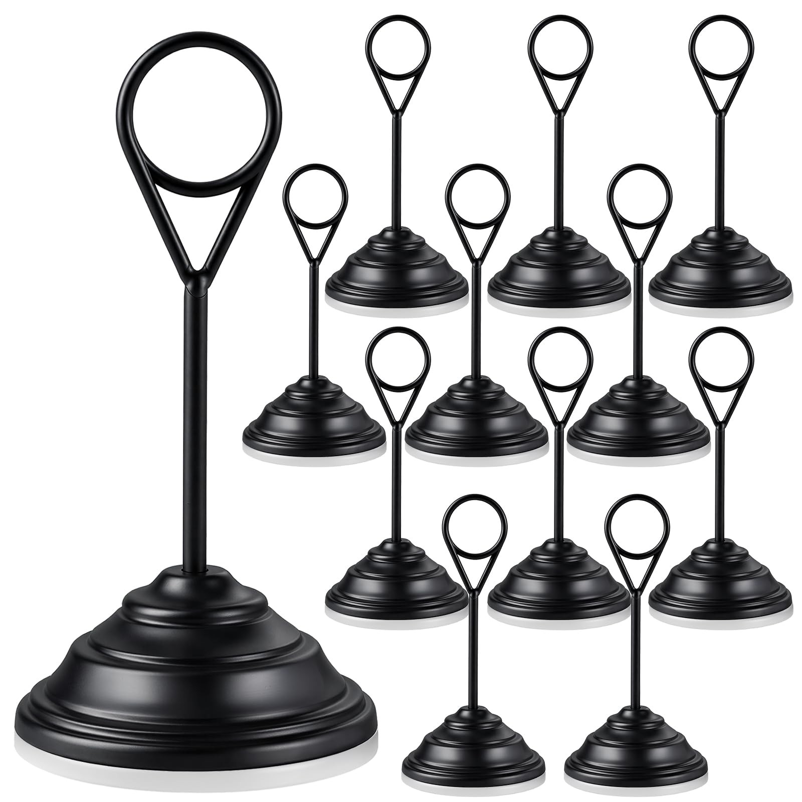 12 Pcs Table Number Holders Black 4.7 Inch Metal Place Card Holders Table Num…