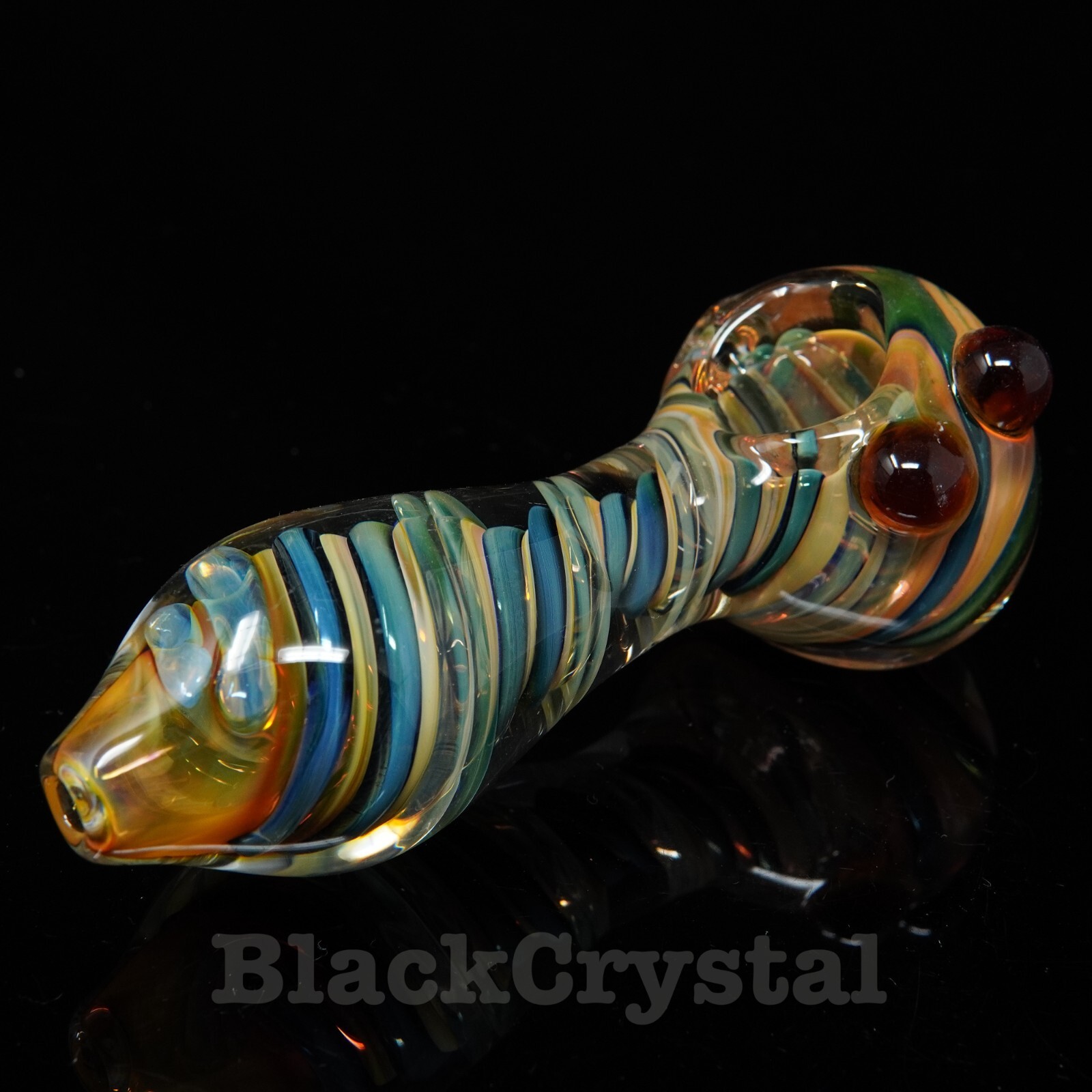 5″ Handmade Thick Heavy Elemental Twist Orange Tobacco Smoking Bowl Glass Pipes