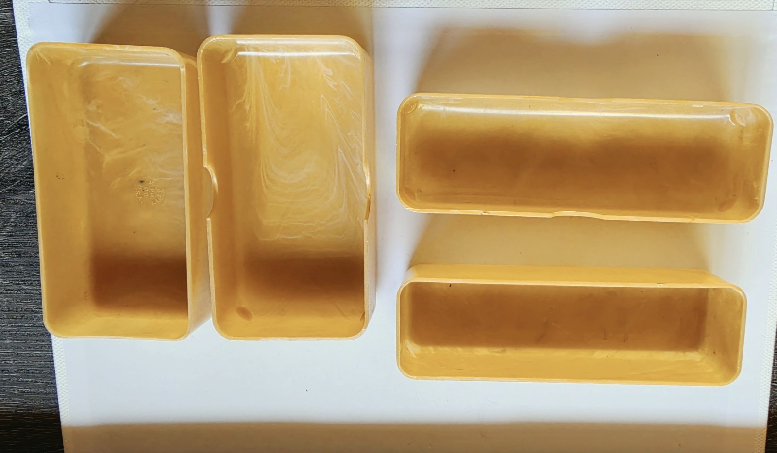 Vintage Bakelite Plastic Storage Trinket Boxes Avg. Condition Consistent with Ag