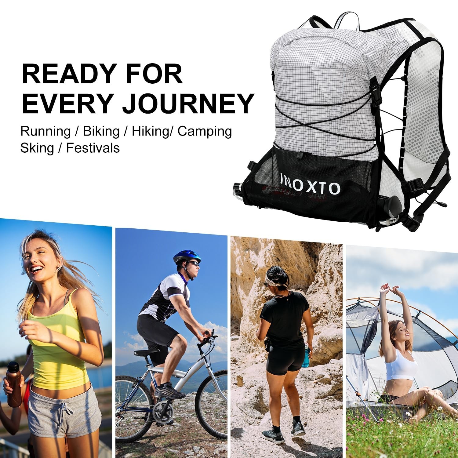 Running Hydration Vest Backpack, Lightweight Water Backpack with 1.6L Water B…