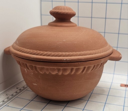 Clay Roster Red Glazed Inside Matte Outside Decorative Vented Pottery 5.5″ X 5″