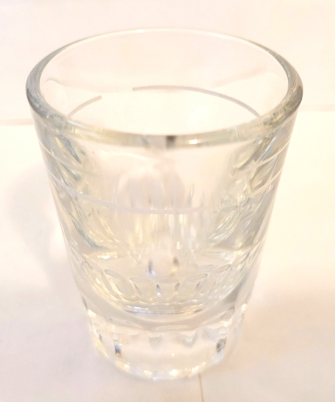 Old School Clear Solid Line w Space Shot Glass Barware Standard Free Shipping