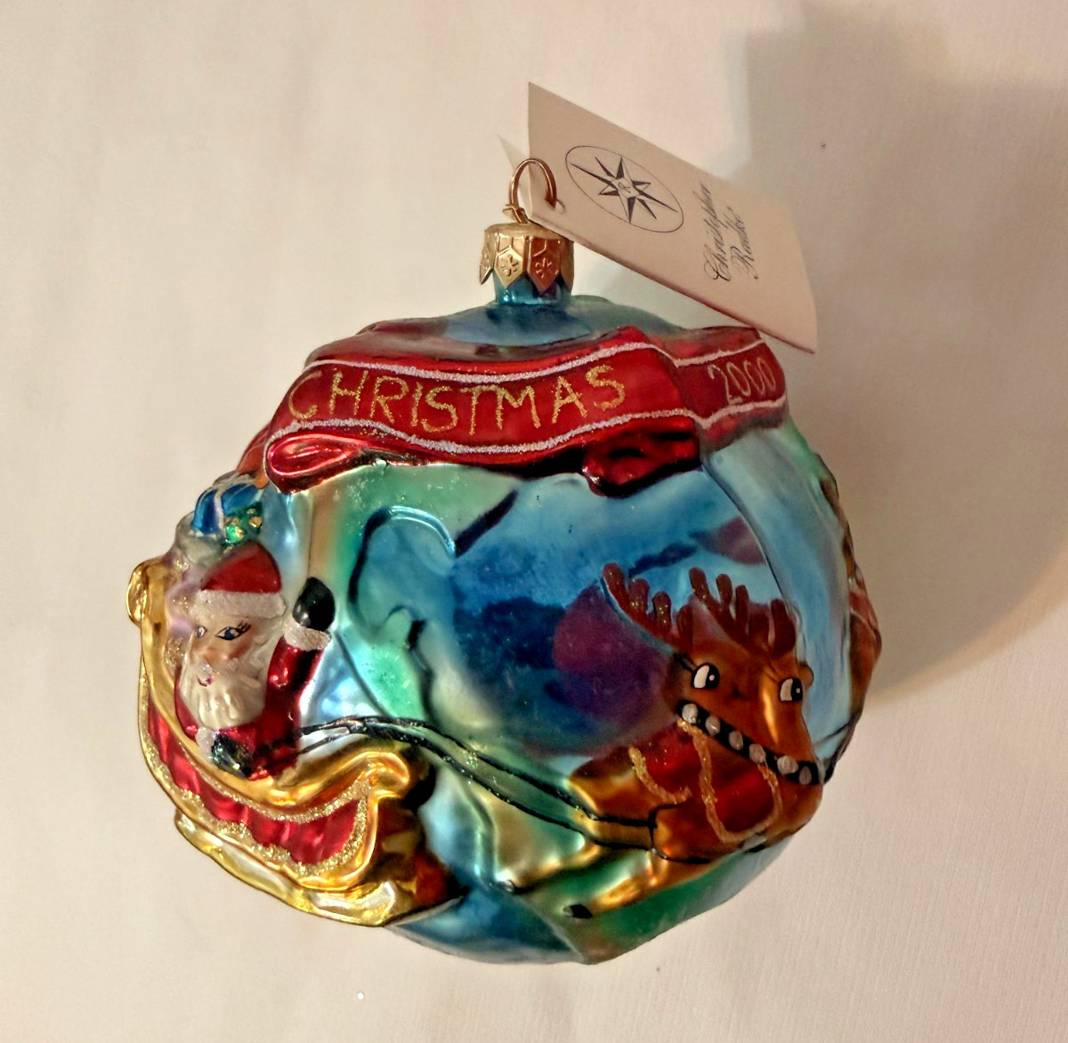 Christopher Radko Christmas Ornament Globe Trotter FREE SHIPPING! New with Tags