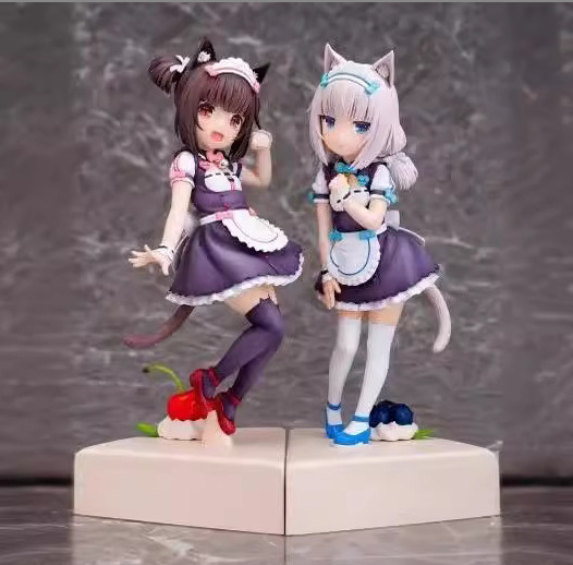 2Pcs/Set Anime NEKOPARA Vanilla Chocola Cake Style PVC Figure New No Box 20cm