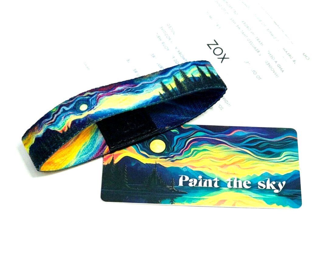 ZOX **PAINT THE SKY** Silver Medium Single Wristband w/Card