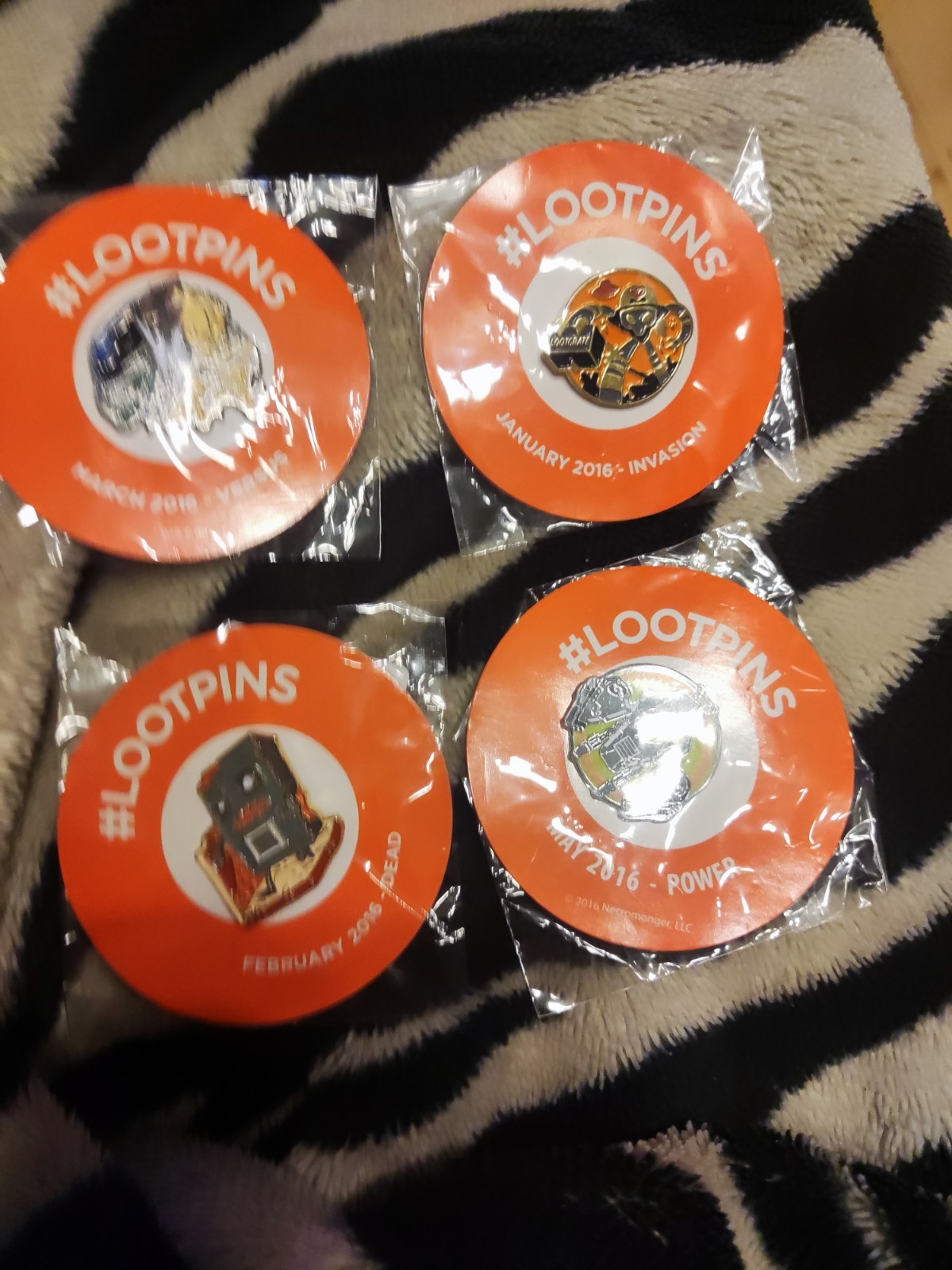 4 x Loot Pin / Badge – Loot Crate Exclusive See photos for details.
